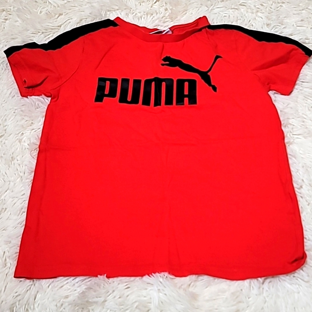 Puma, Boy's, Kid's, Red, T-shirt, Size 8